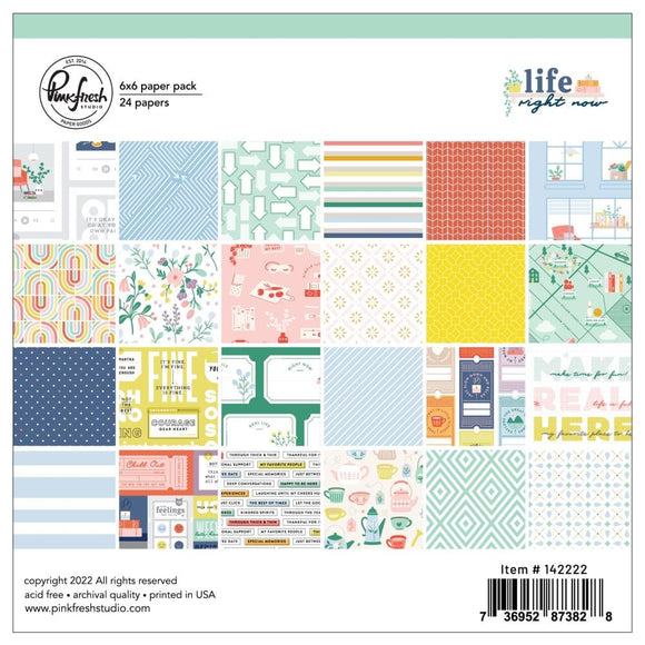Scrapbooking  PinkFresh Studio Life Right Now Double-Sided Paper Pack 6
