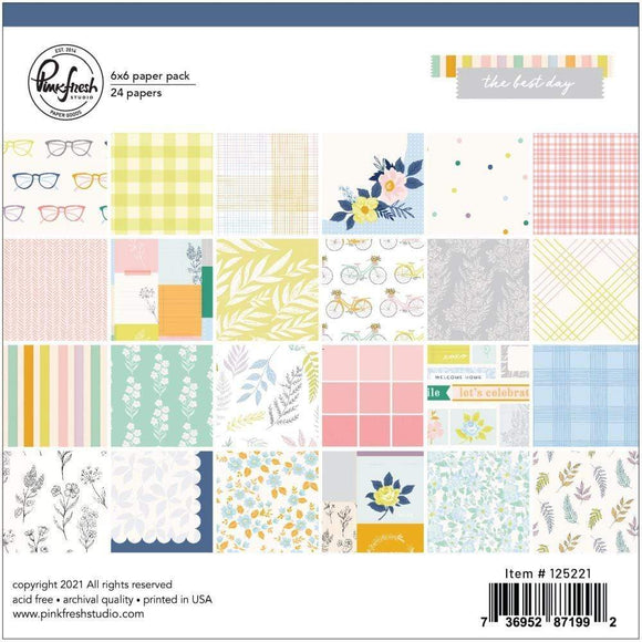 Scrapbooking  PinkFresh Studio The Best Day Double-Sided Paper Pack 6