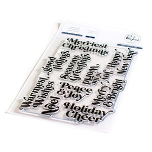 Scrapbooking  Pinkfresh Studio Clear Stamp Set 4"X6" Perfect Sentiments: Holiday stamps