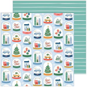 Scrapbooking  Oh What Fun Double-Sided Cardstock 12"X12" - Snow Globes stickers
