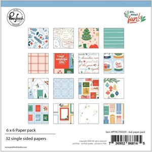 Scrapbooking  Oh What Fun Single-Sided Paper Pack 6"X6" 32/Pkg , 16 Designs/2 Each stickers