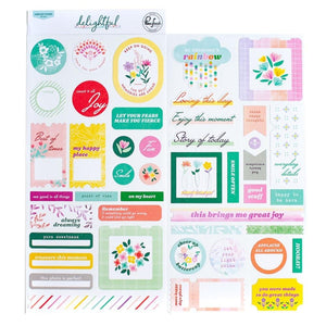 Scrapbooking  PinkFresh Cardstock Stickers Delightful 46pk stickers