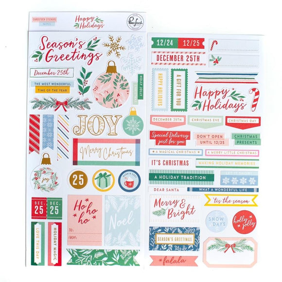 Scrapbooking  PinkFresh Cardstock Stickers Happy Holidays stickers