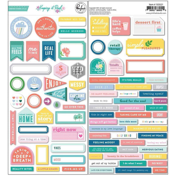 Scrapbooking  PinkFresh Cardstock Stickers Keeping It Real stickers