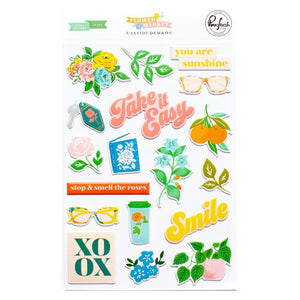 Scrapbooking  PinkFresh Flower Market Puffy Stickers 18pk stickers