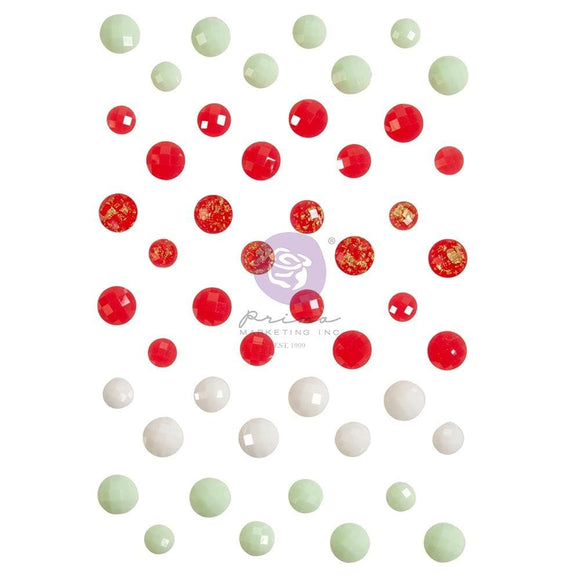 Scrapbooking  Prima Marketing Candy Cane Lane Say It In Crystals Assorted Dots 48/Pkg Embellishments