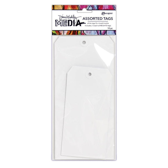 Scrapbooking  Dina Wakley Media White Tags #8 & #10 Embellishments