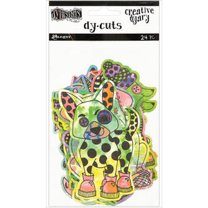 Scrapbooking  Dyan Reaveley's Dylusions Creative Dyary Die Cuts Colored Animals Ephemera