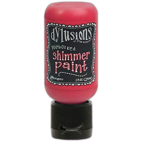 Scrapbooking  Dylusions Shimmer Paint 1oz Postbox Red Paint