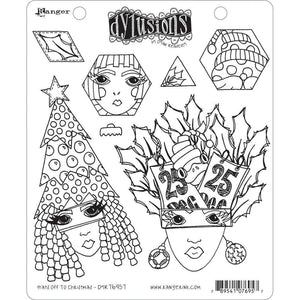 Scrapbooking  Dyan Reaveley's Dylusions Cling Stamp Collections 8.5"X7" Hats Off To Christmas stamps