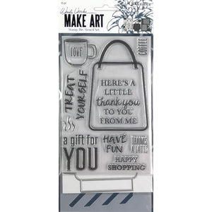 Scrapbooking  Wendy Vecchi Make Art Stamp, Die & Stencil Set Let's Shop Stamps