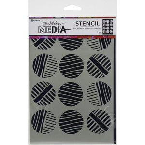 Scrapbooking  Dina Wakley Media Stencils 9"X6" Lined Circles Stencil