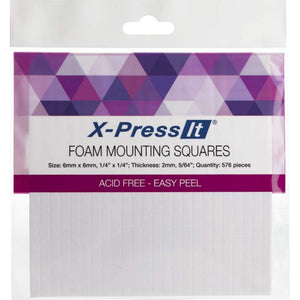 Scrapbooking  X-Press It Foam Mounting Squares .25"X.25" 576/Pkg White adhesive