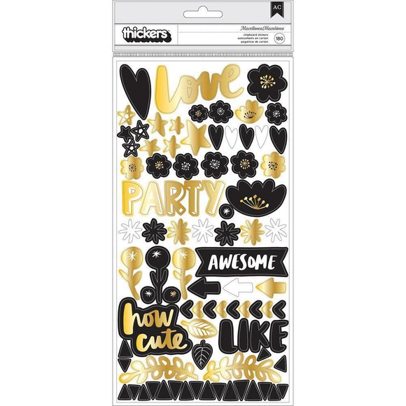 Scrapbooking  Amy Tan Shine On Thickers Stickers 180/Pkg Miscellanea Phrase/Gold Foil Chipboard Alphas