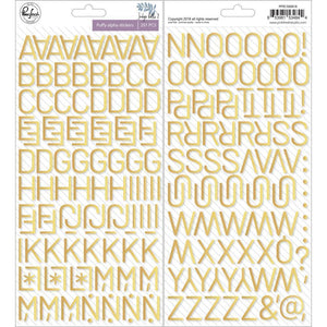 Scrapbooking  Indigo Hills 2 Puffy Stickers,  Alpha W/Gold Foil Alphas