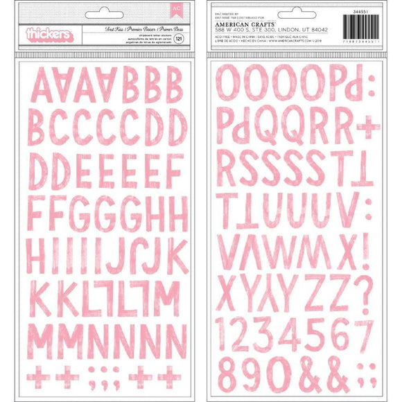 Scrapbooking  La La Love Thickers Stickers 121/Pkg First Kiss Alpha/Chipboard Alphas