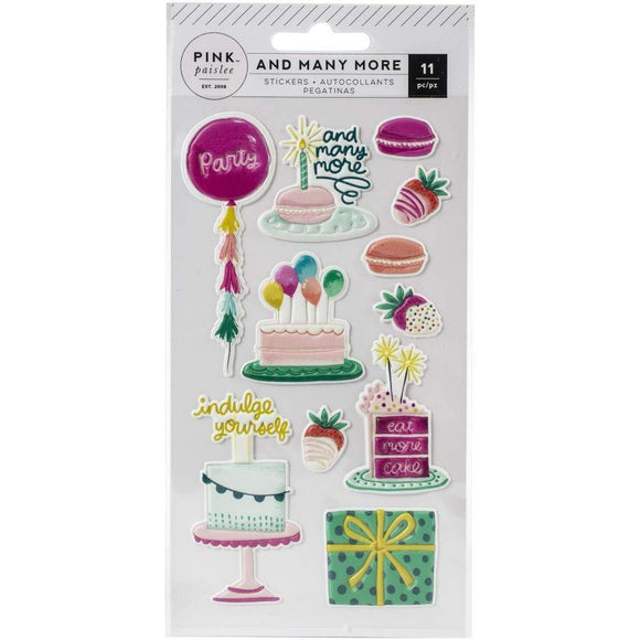 Scrapbooking  And Many More Embossed Puffy Stickers 11/Pkg