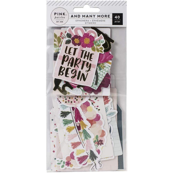 Scrapbooking  And Many More Ephemera Cardstock Die-Cuts 40/Pkg W/Champagne Foil Accents