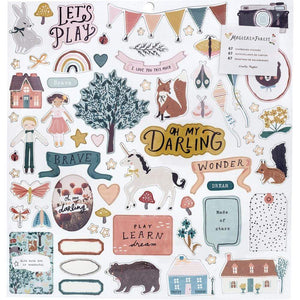 Scrapbooking  Magical Forest Chipboard Stickers 67/Pkg W/Copper Glitter Accents Chipboards