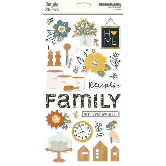 Scrapbooking  Simple Stories Hearth & Home Chipboard Stickers 6