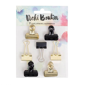 Scrapbooking  Vicki Boutin Mixed Media Binder Clips 7/Pkg Assorted Styles & Colors clips