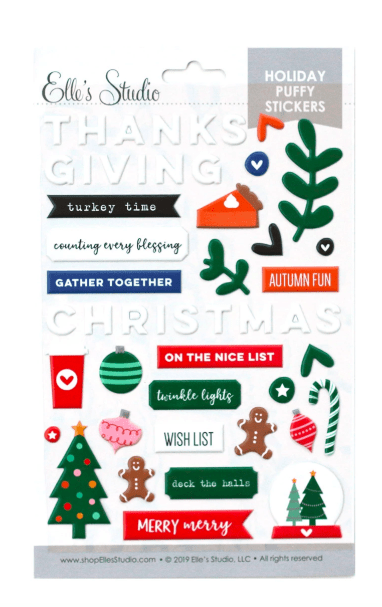 Scrapbooking  Elles Studio - Holiday Puffy Stickers