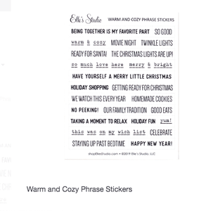 Scrapbooking  Elles Studio - Warm and Cozy Phrase Stickers