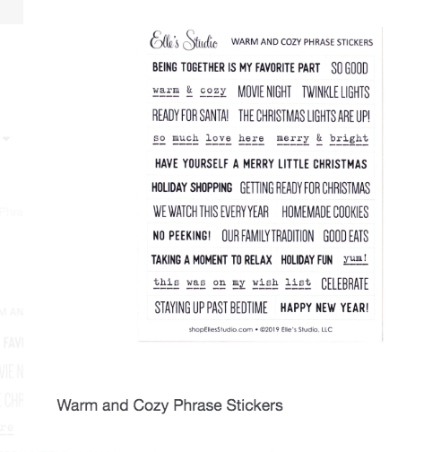 Scrapbooking  Elles Studio - Warm and Cozy Phrase Stickers