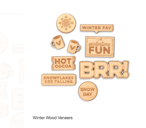 Scrapbooking  Elles Studio -Winter Wood Veneers