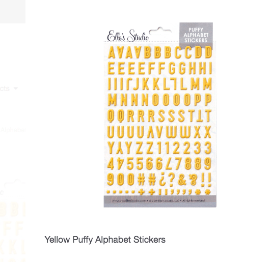 Scrapbooking  Elles Studio - Yellow Puffy Alphabet Stickers