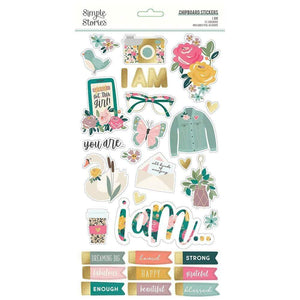 Scrapbooking  I Am Chipboard Stickers 6"X12" Embellishments