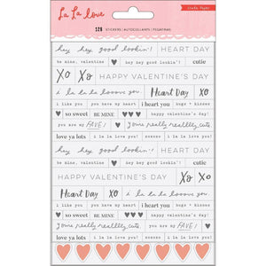 Scrapbooking  La La Love Phrase Stickers 128/Pkg Embellishments