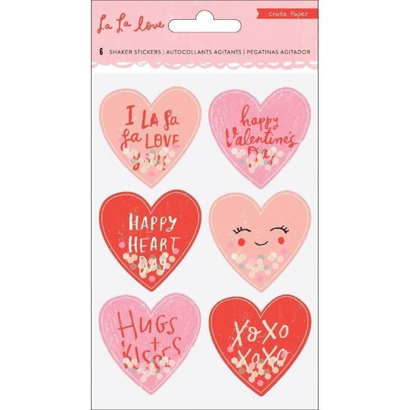 Scrapbooking  La La Love Shaker Stickers 6/Pkg Embellishments