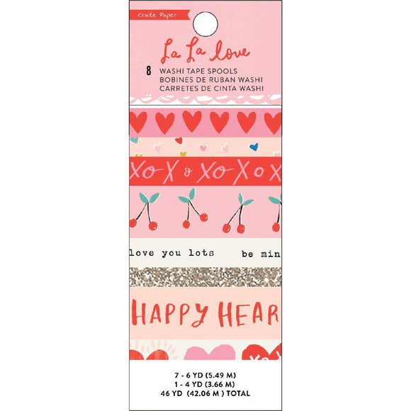 Scrapbooking  La La Love Washi Tape 8/Pkg . Embellishments