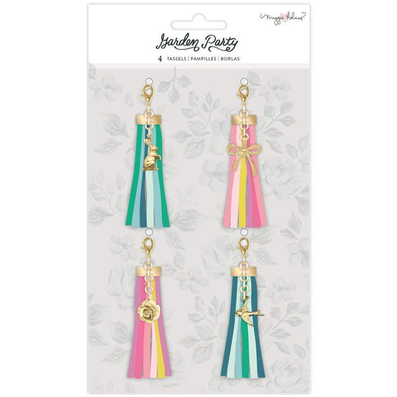 Scrapbooking  Maggie Holmes Garden Party Tassels 4/Pkg Embellishments