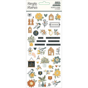 Scrapbooking  Simple Stories Hearth & Home Puffy Stickers 44/Pkg Embellishments