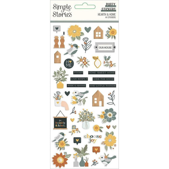 Scrapbooking  Simple Stories Hearth & Home Puffy Stickers 44/Pkg Embellishments
