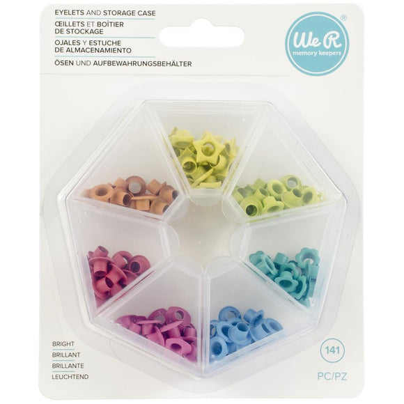 Scrapbooking  We R Eyelets W/Storage Case 140/Pkg Bright Embellishments