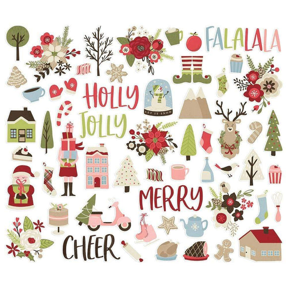 Scrapbooking  SS Holly Jolly Bits & Pieces Die-Cuts 59/Pkg ephe