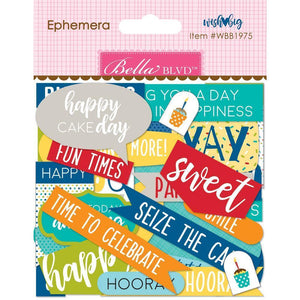 Scrapbooking  Bella Blvd Wish Big Boy Cardstock Die-Cuts Ephemera, Words, Shapes, Tabs Ephemera