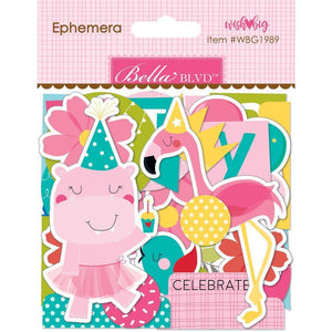 Scrapbooking  Bella Blvd Wish Big Girl Cardstock Die-Cuts Ephemera, Shapes, Tabs & Words Ephemera