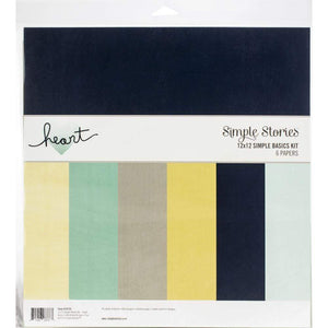 Scrapbooking  Heart Basics Double-Sided Paper Pack 12"X12" 6/Pkg Ephemera