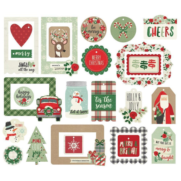 Scrapbooking  Merry & Bright Tags & Frames Die-Cuts 25/Pkg Ephemera