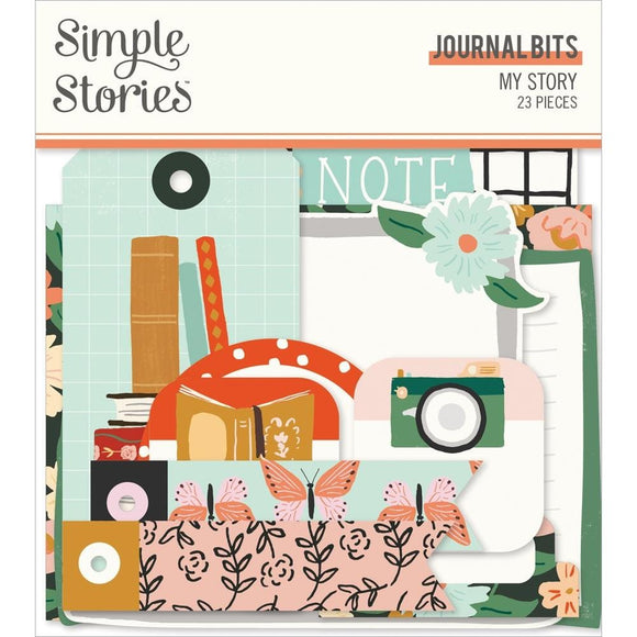 Scrapbooking  Simple Stories My Story Bits & Pieces Die-Cuts 23/Pkg Journals Ephemera