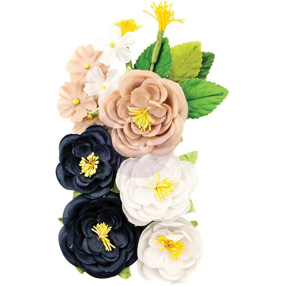 Scrapbooking  Georgia Blues Fabric Flowers 16/Pkg Gwinett flowers