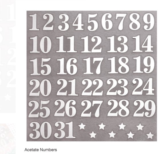 Scrapbooking  Elles Studio - Acetate Numbers kit