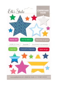 Scrapbooking  Elles Studio Chipboard Star Stickers kit