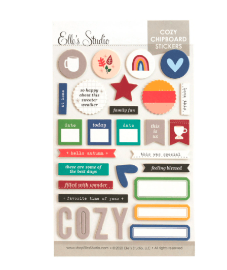 Scrapbooking  Elles Studio - Cozy Chipboard Stickers kit