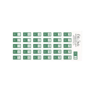 Scrapbooking  ***PREORDER ***Elles Studio -Date Label Stickers in Green kit