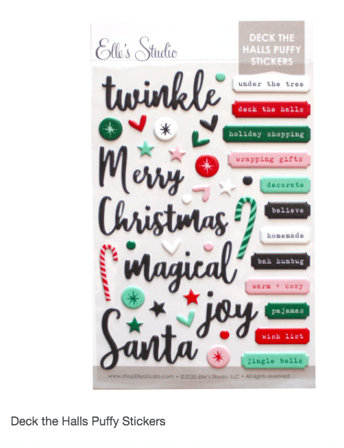 Scrapbooking  Elles Studio - Deck the Halls Puffy Stickers kit